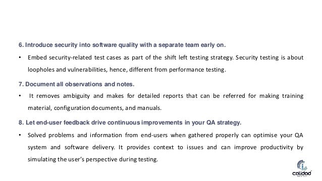Top 10 Best Practices in Quality Assurance in Software Testing | PPTX