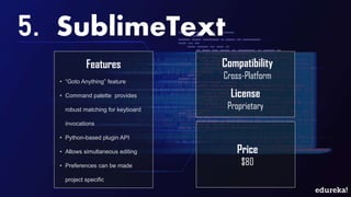 Top 10 IDEs for Python | Edureka | PPT