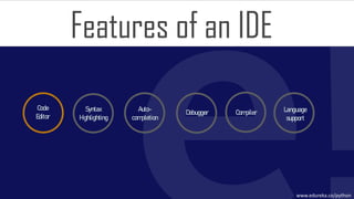 Top 10 IDEs for Python | Edureka | PPT