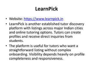 Top 10 Best Tutor Listing Platforms for Indian Teachers to Connect with ...