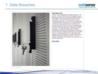 1. Data Breaches
© 2009 Websense, Inc. All rights reserved. 3
 