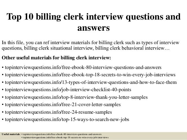 billing clerk job description