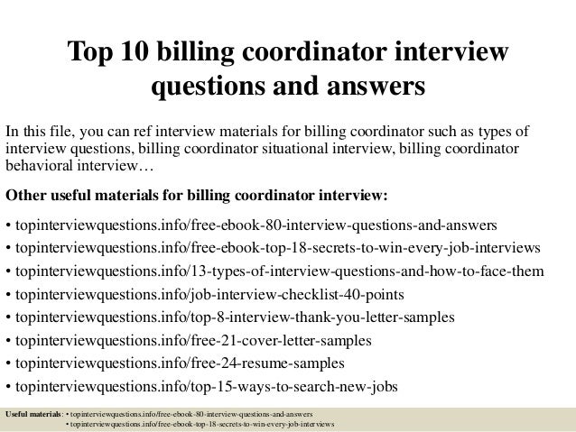 billing coordinator job description