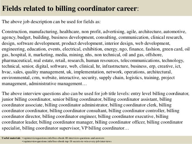 billing coordinator job description