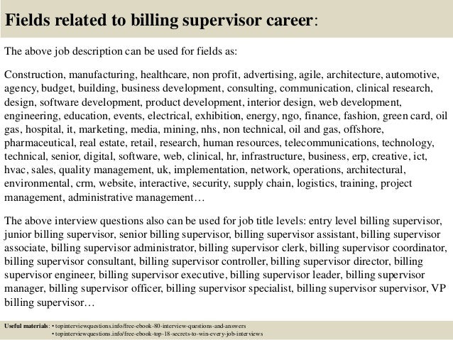 billing supervisor job description