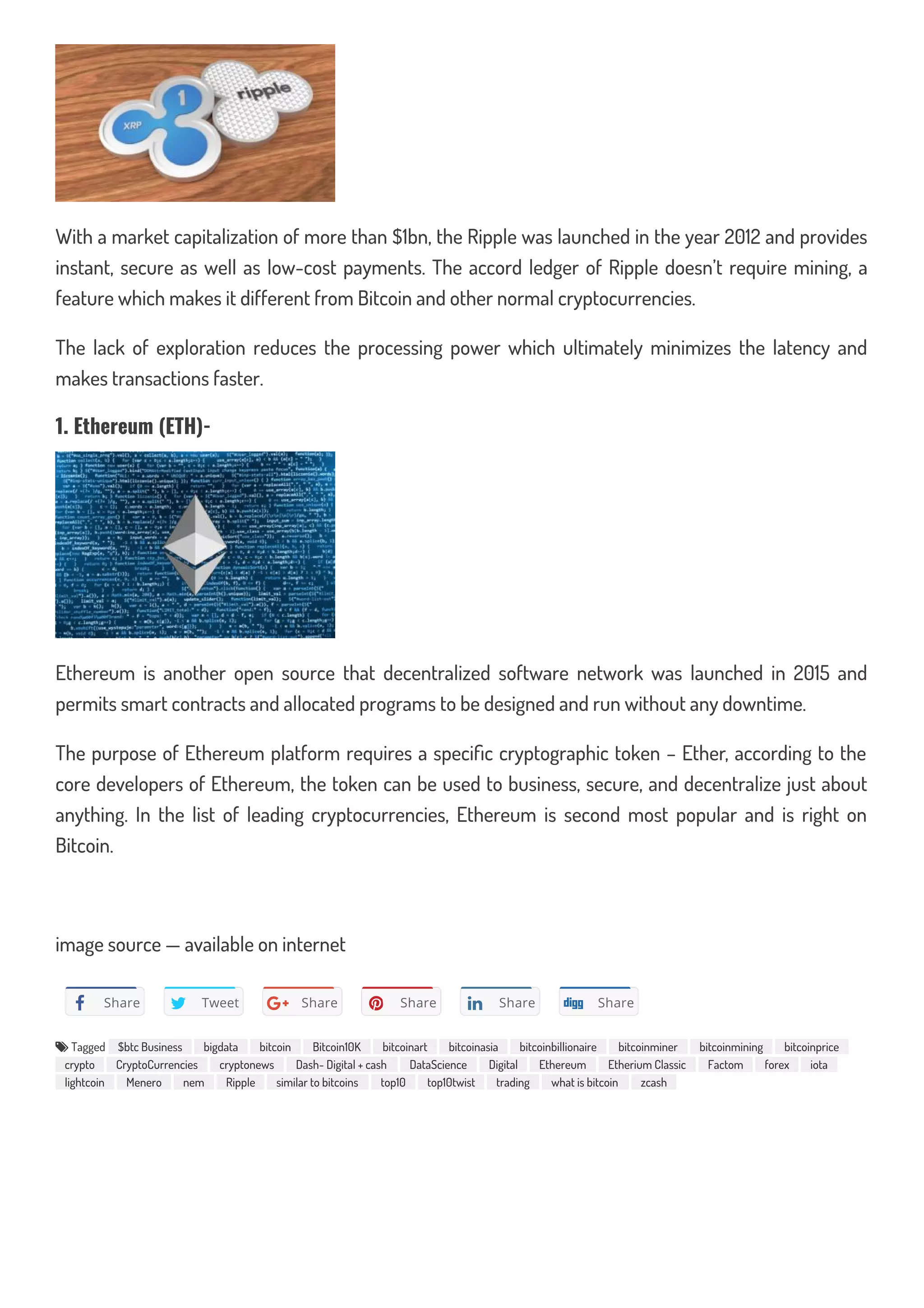 Top 10 bitcoin alternative crypto currencies to invest other than bitcoins  | PDF