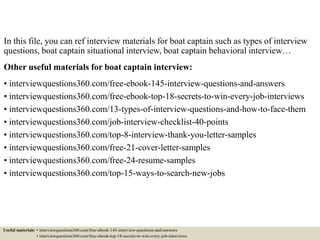 Top 10 boat captain interview questions and answers | PPT