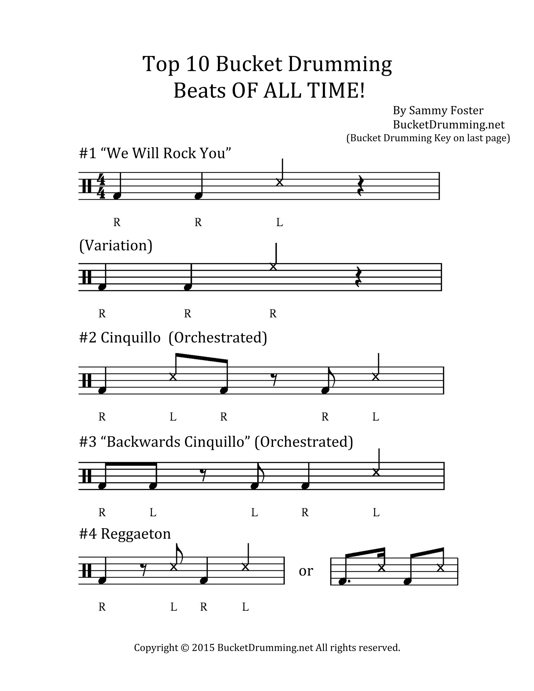 Top 10 bucket drumming beats! PDF