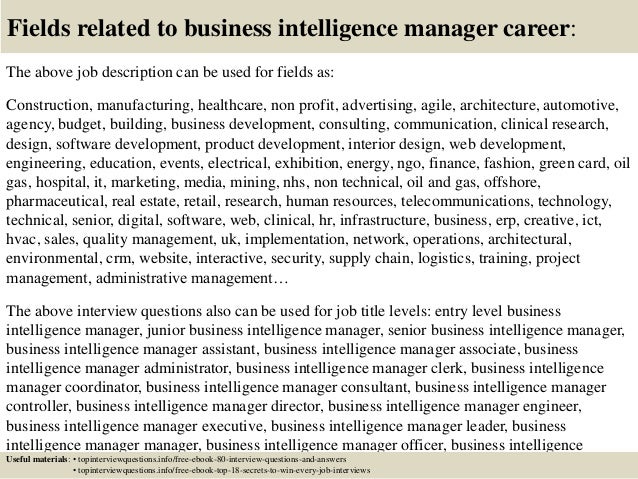top 10 business intelligence manager interview questions and answers business intelligence analyst cover letter