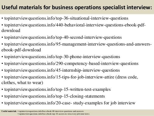 business operations specialist