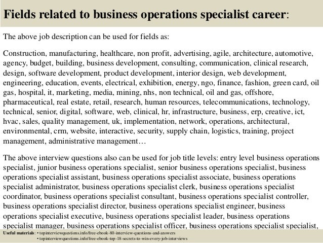 business operations specialist
