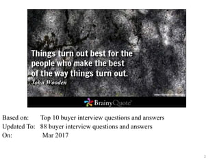 88 buyer interview questions and answers | PDF