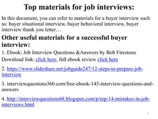 88 buyer interview questions and answers | PDF