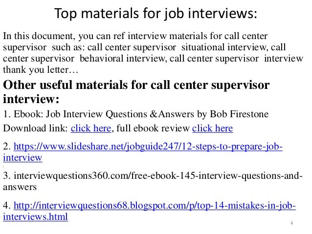 job interview questions for supervisor position