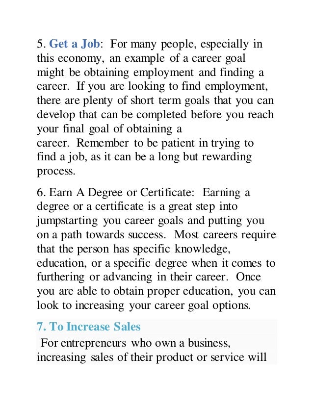 what is your career goal under fontanacountryinn com what s your career goal
