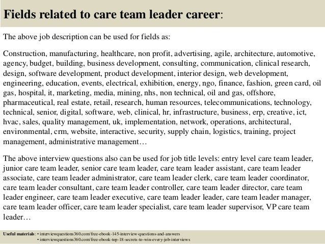 team leader personal statement