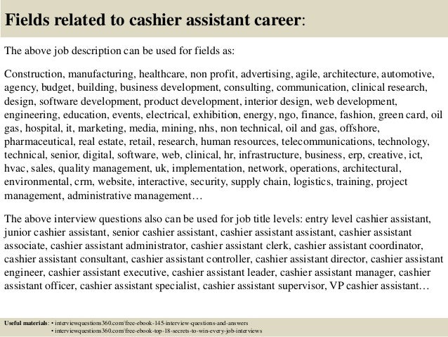 assistant controller assistant cashier job description