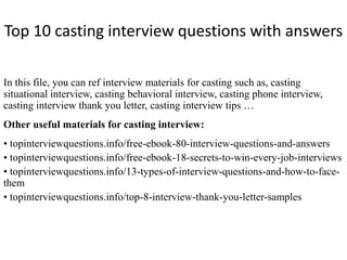 88
1
casting
interview questions & answers
FREE EBOOK:
 