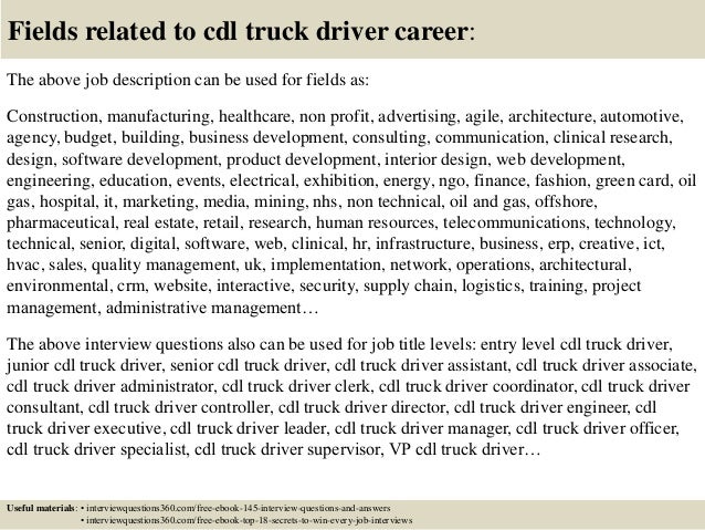 commercial truck driver job description
