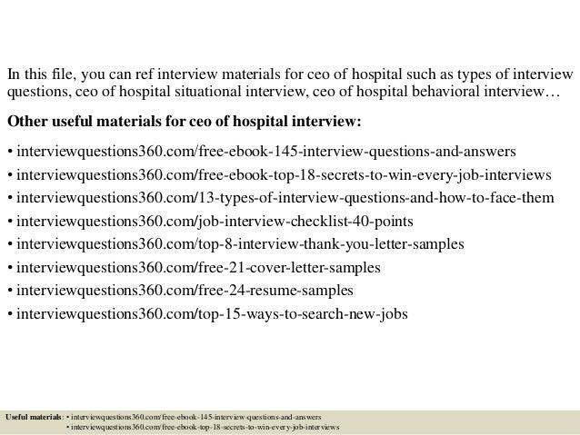 hospital interview questions