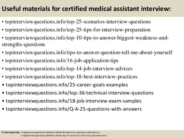 Top 10 certified medical assistant interview questions and