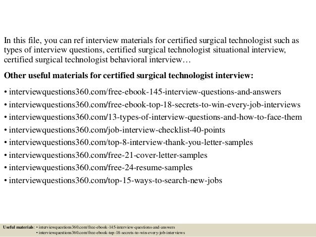 certified surgical technologist resume
