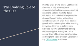 Top 10 CFO Priorities for 2026 Strategy & Trends | PDF