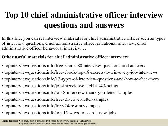 chief administrative officer resume