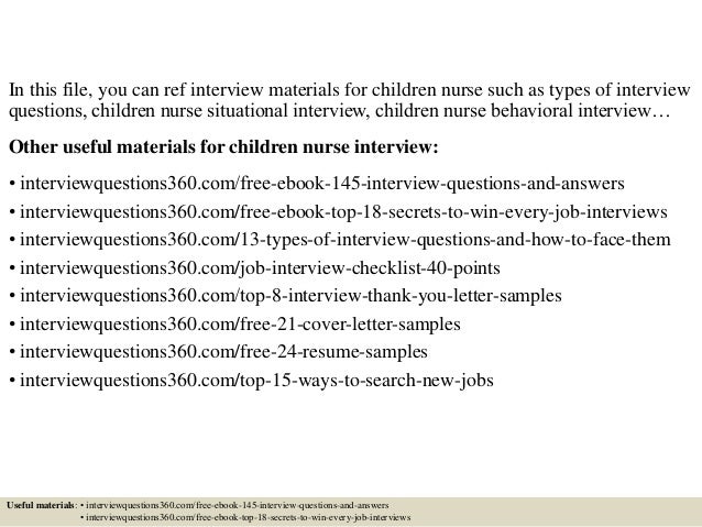 Top 10 Children Nurse Interview Questions And Answers