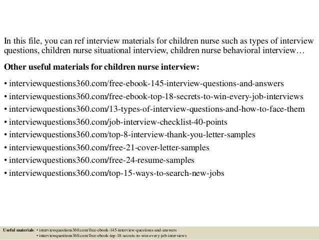 top 10 children nurse interview questions and answers