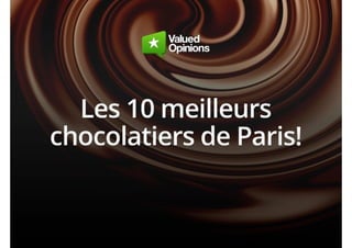 Top 10 Chocolatiers In Paris