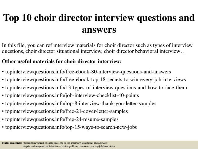 Top 10 choir director interview questions and answers