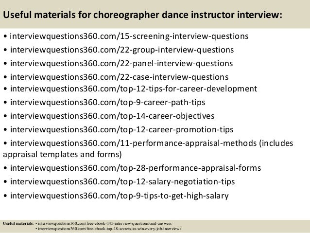 Top 10 choreographer dance instructor interview questions 
