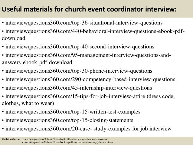 event planning interview questions