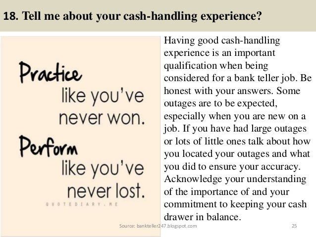 bank teller job interview questions