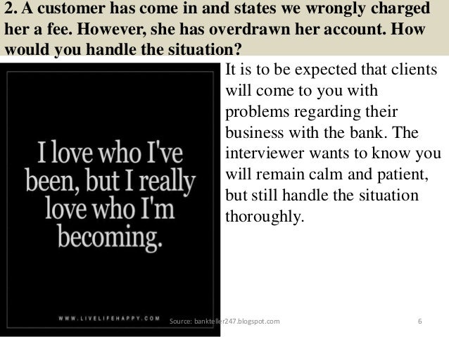 bank teller job interview questions