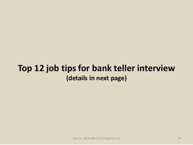 teller interview questions and answers pdf