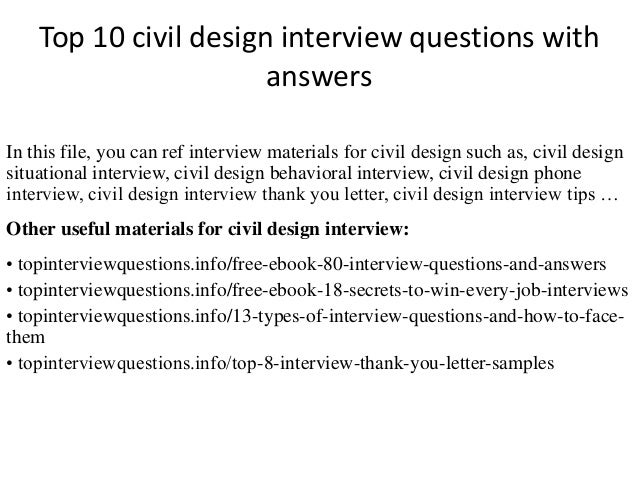 Top 10 civil design interview questions with answers Top 10 civil design interview questions with answers
