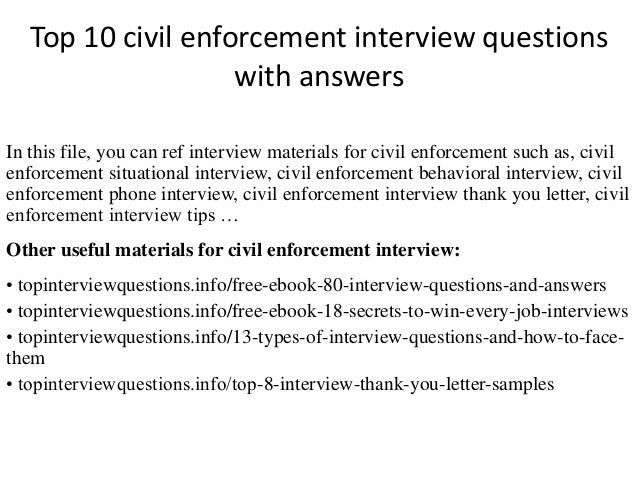 top 10 civil enforcement interview questions with answers law enforcement interview questions and answers
