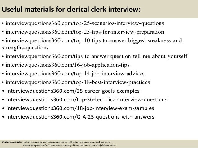 interview questions for clerk position