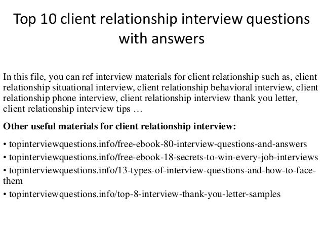 relationship interview questions