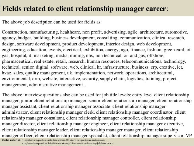 client manager job description