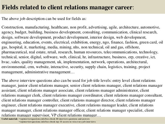 client relations manager