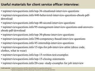 Top 10 client service officer interview questions and answers
