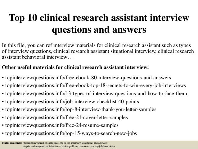 Top 10 Clinical Research Assistant Interview Questions And Answers