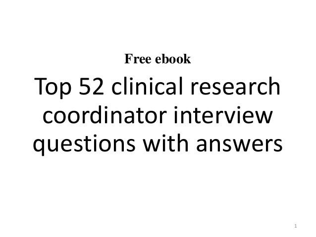 clinical research assistant interview questions and answers pdf