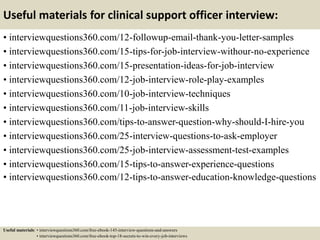 Top 10 clinical support officer interview questions and answers | PPTX