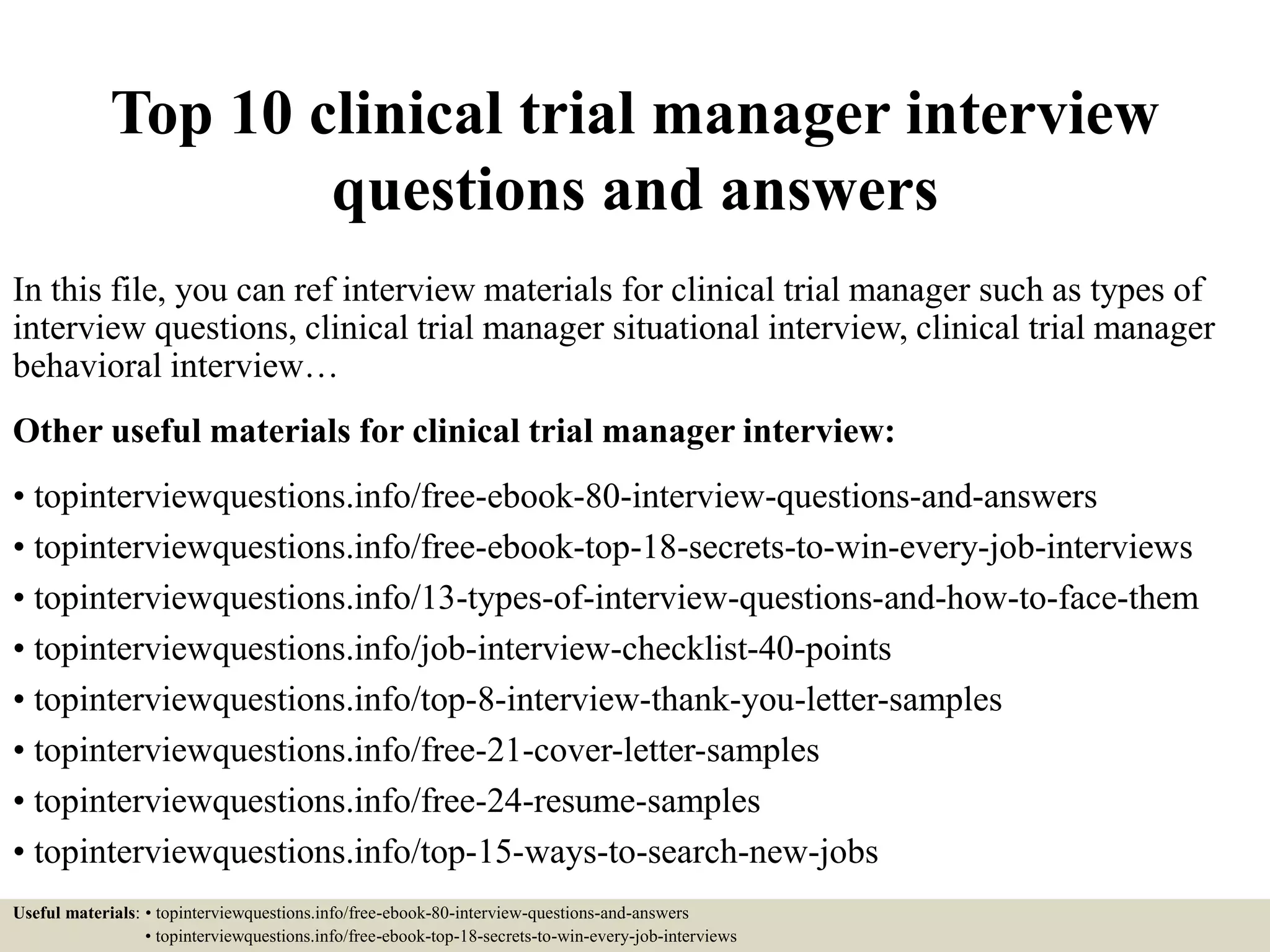 top-10-clinical-trial-manager-interview-questions-and-answers-ppt