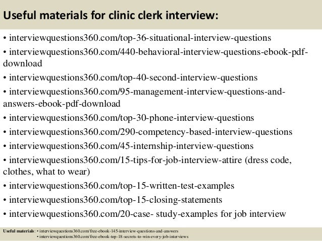 13 useful materials for clinic clerk interview