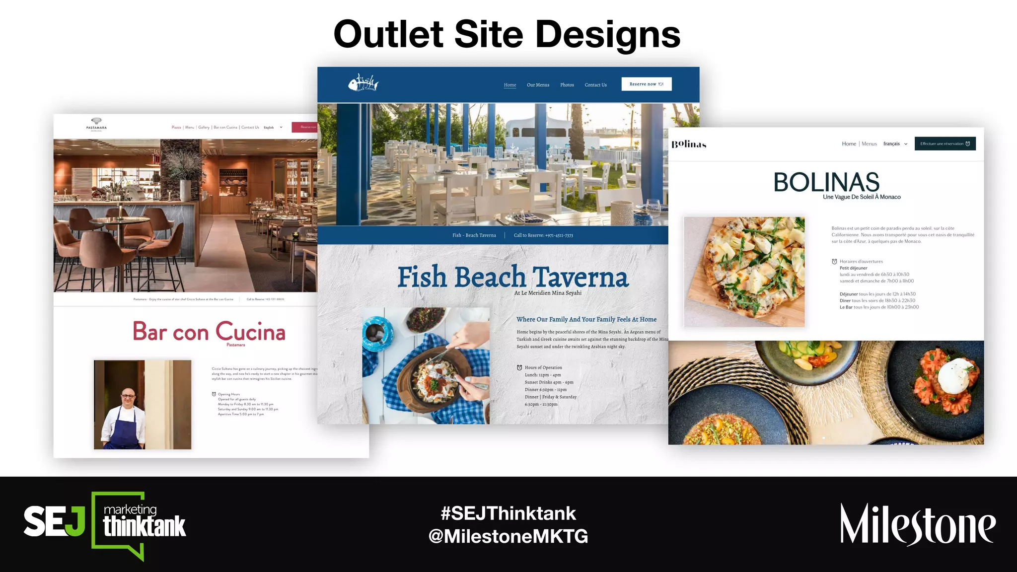 #SEJThinktank
@MilestoneMKTG
Outlet Site Designs
 